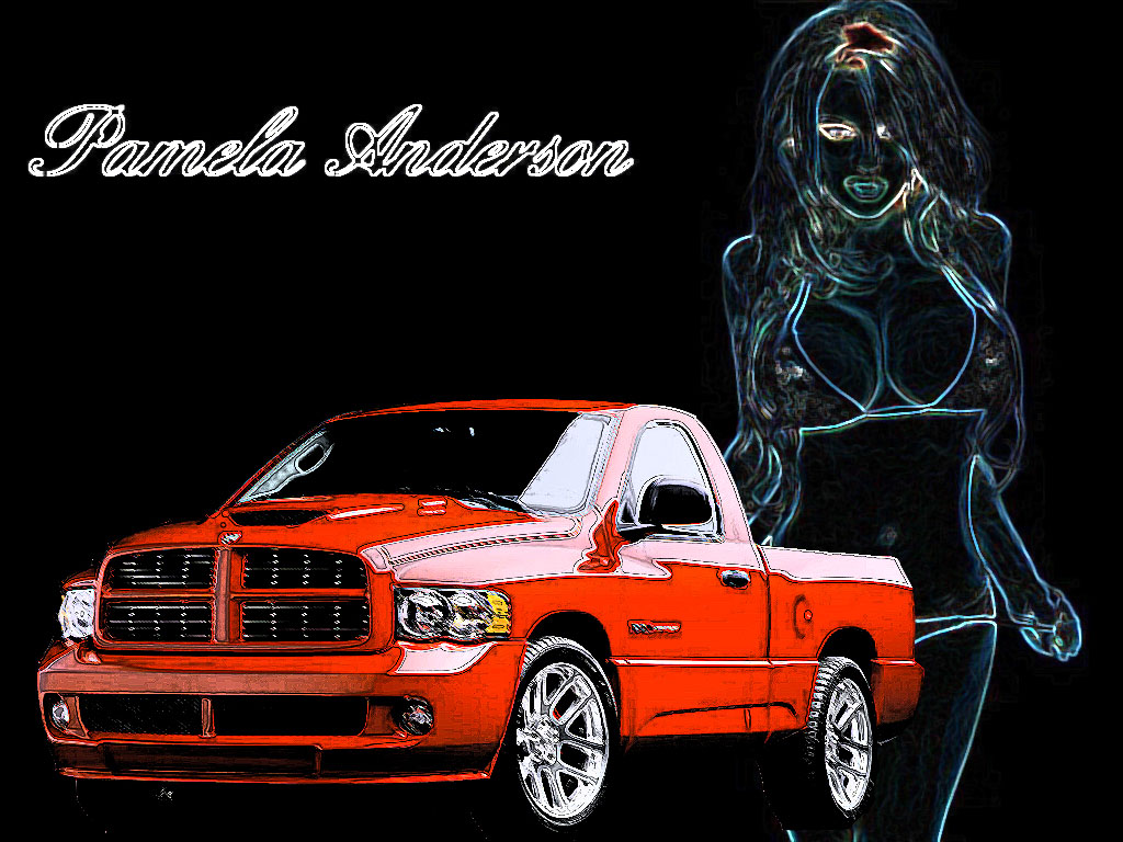 Wallpapers Cars Girls and cars Pamela et la Dodge