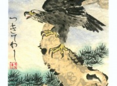 Wallpapers Art - Painting aigle et la Lune