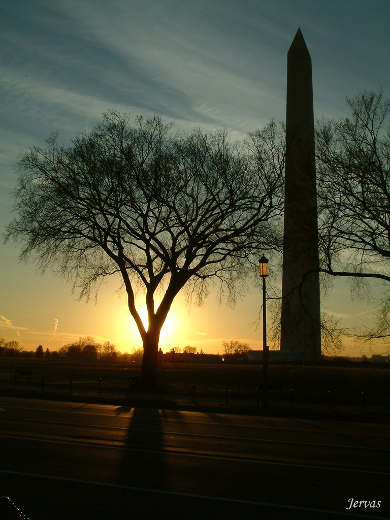 Fonds d'cran Voyages : Amrique du nord Etats-Unis Coucher de soleil sur le Washington Monument