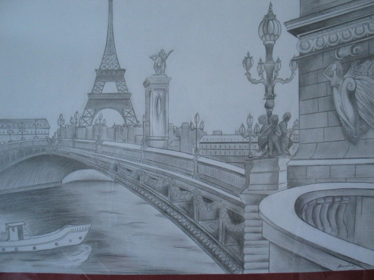 Wallpapers Art - Pencil Architecture - Urbanism - Monument Pont Alexandre III