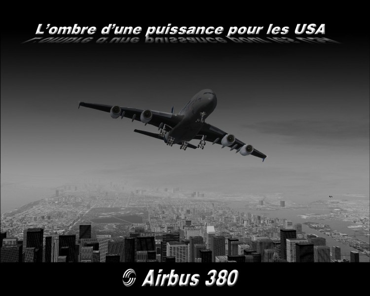 Fonds d'cran Jeux Vido Flight Simulator A380 face aux USA