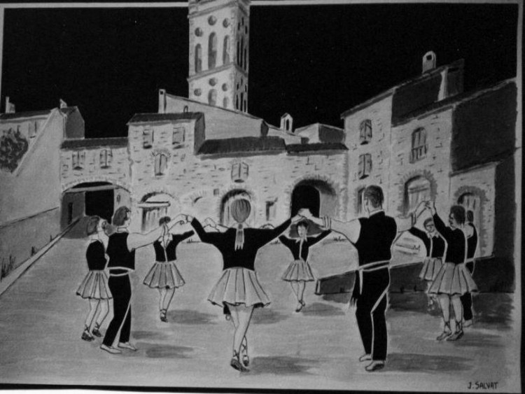 Fonds d'cran Art - Crayon Scnes de vie sardanes au baill d'en Mailly