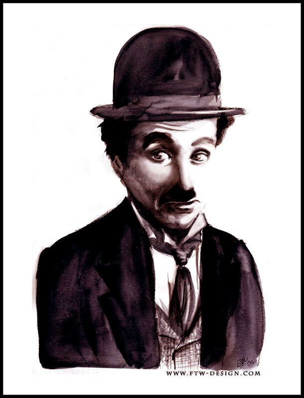 Fonds d'cran Art - Peinture Portraits - Visages Charlie Chaplin