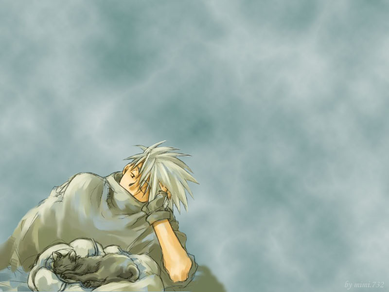 Wallpapers Manga Naruto kakashi et son chat