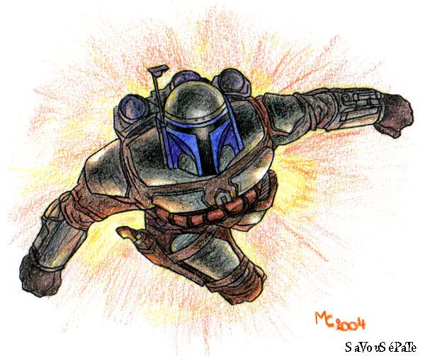 Fonds d'cran Art - Crayon Science-Fiction - Robots Jango Fett -- Star Wars