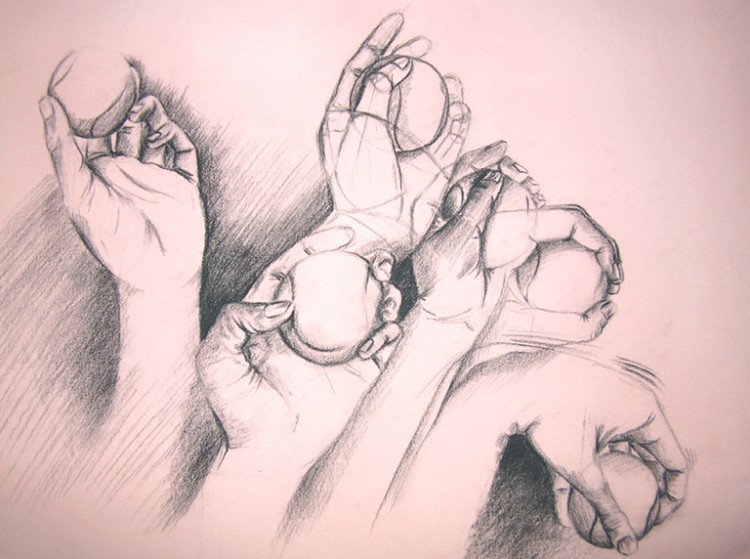 Wallpapers Art - Pencil Hands, feet, skeletons Etude de main