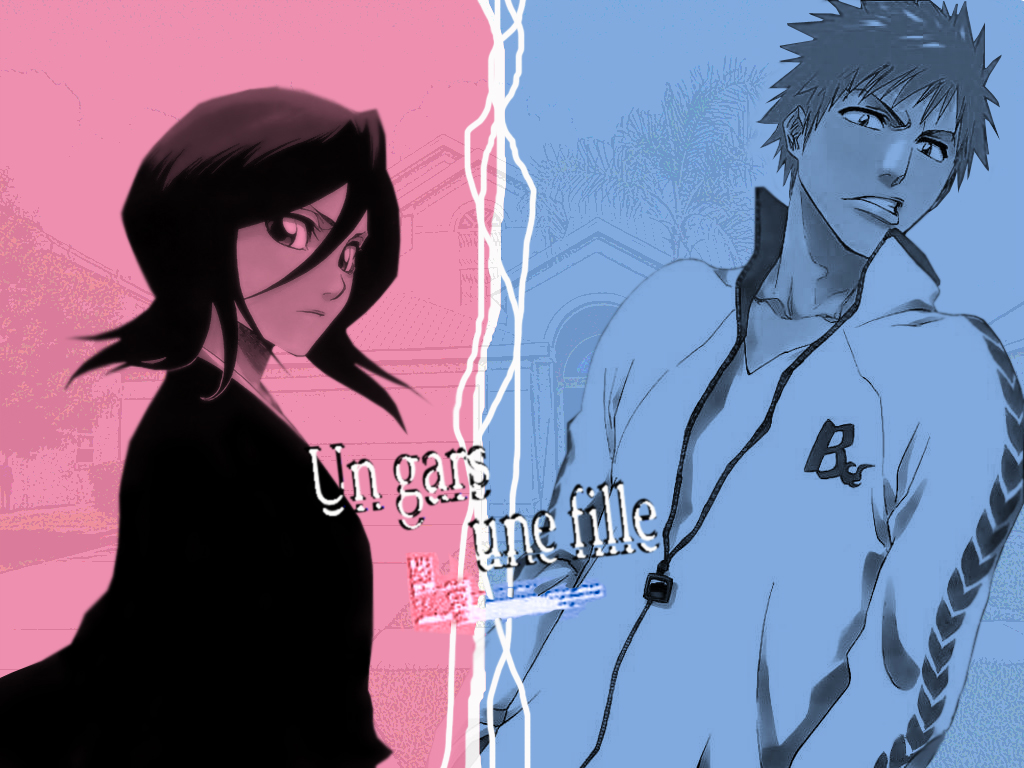 Wallpapers Manga Bleach Rukia et Ichigo 