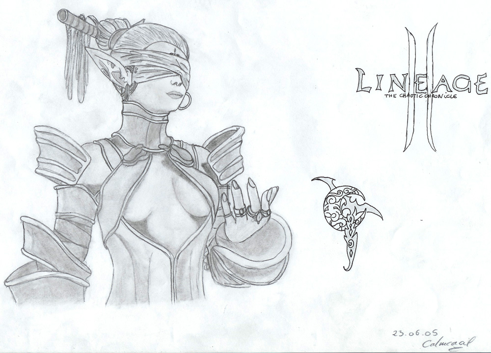 Fonds d'cran Art - Crayon Jeux Vido elfe noire de Lineage II