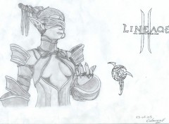 Wallpapers Art - Pencil elfe noire de Lineage II