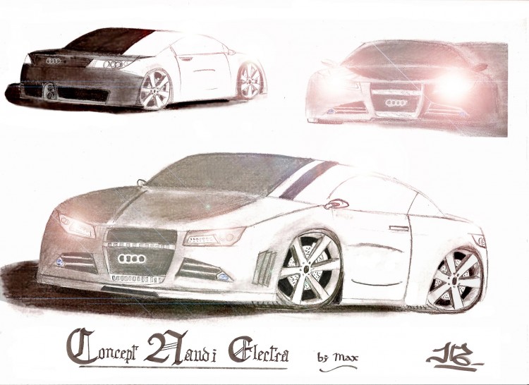 Fonds d'cran Art - Crayon Voitures et Motos Audi volt