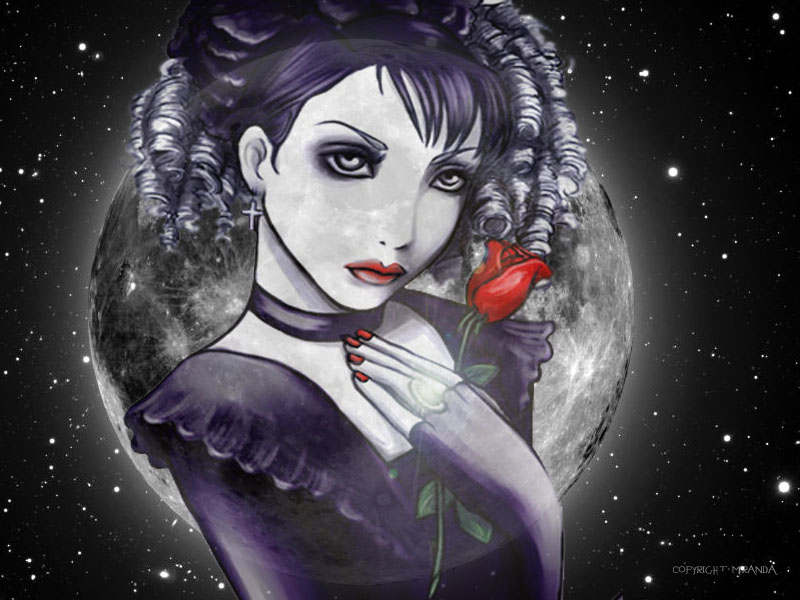 Wallpapers Digital Art Style Goth Midnight meditation