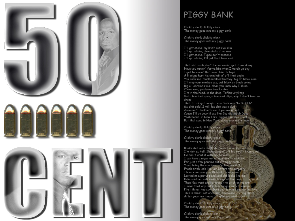 Fonds d'cran Musique 50 Cent 50 piggy bank