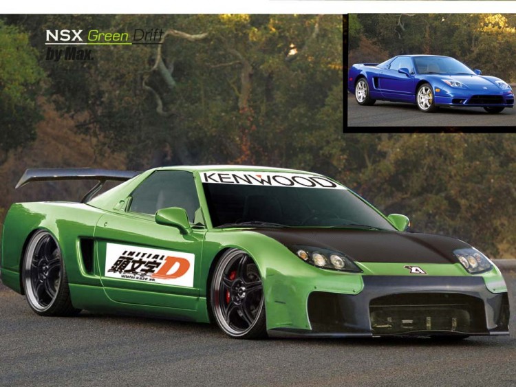 Fonds d'cran Voitures Honda Honda green drift by max