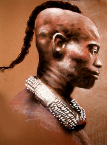 Wallpapers Art - Pencil Portraits Himba warrior