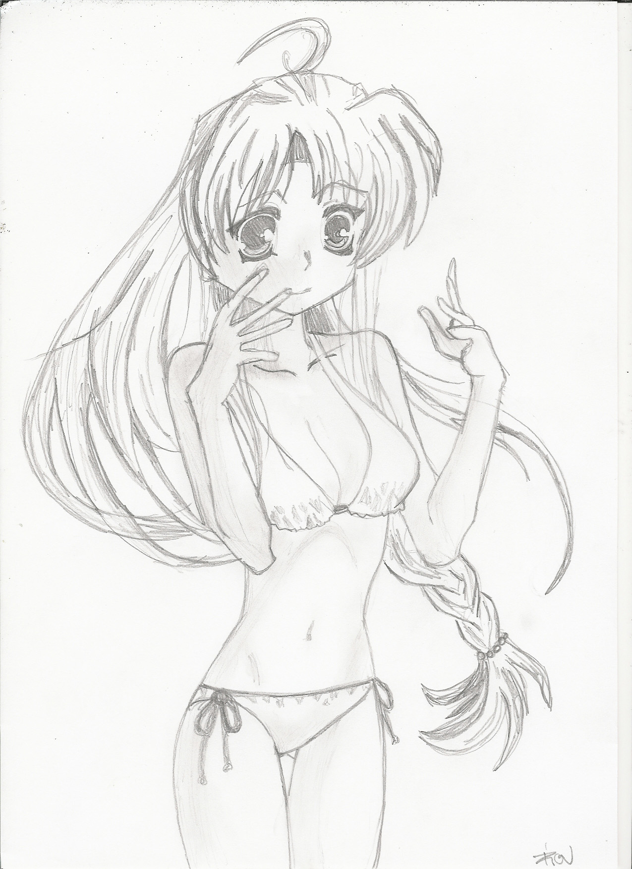 Fonds d'cran Art - Crayon Manga - Personnages bikini