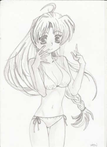 Wallpapers Art - Pencil Manga - Characters bikini