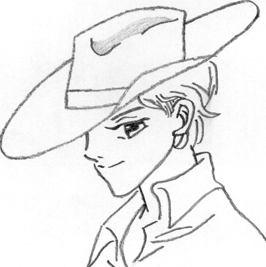 Fonds d'cran Art - Crayon Manga - Personnages cowboy