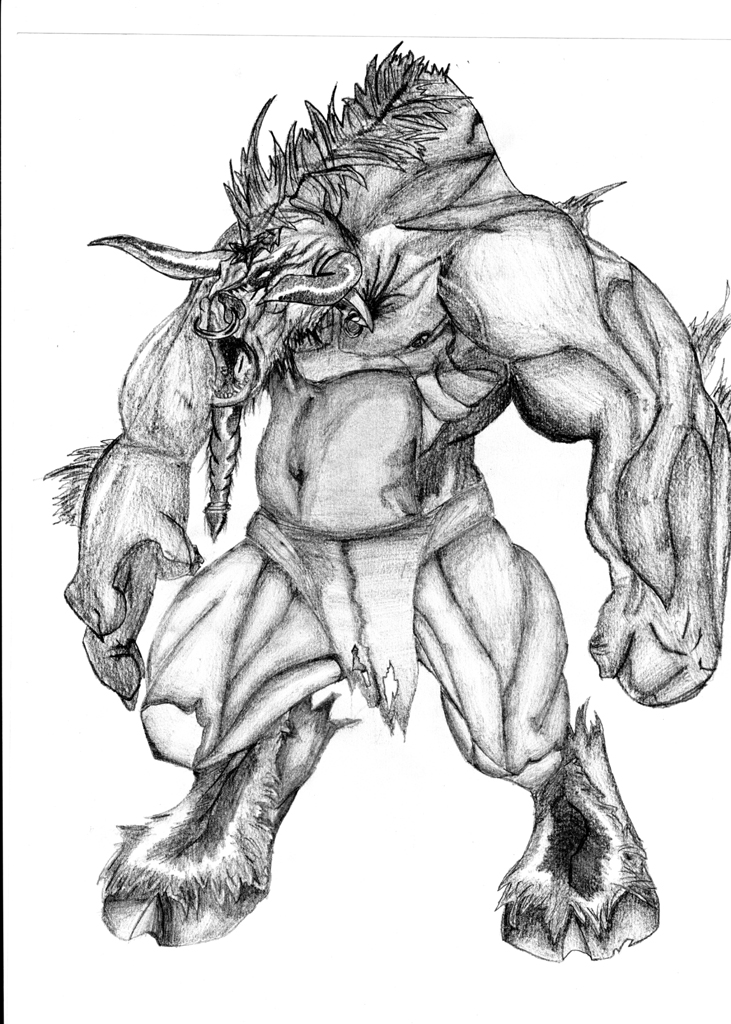 Wallpapers Art - Pencil Fantasy - Creatures Tauren 1