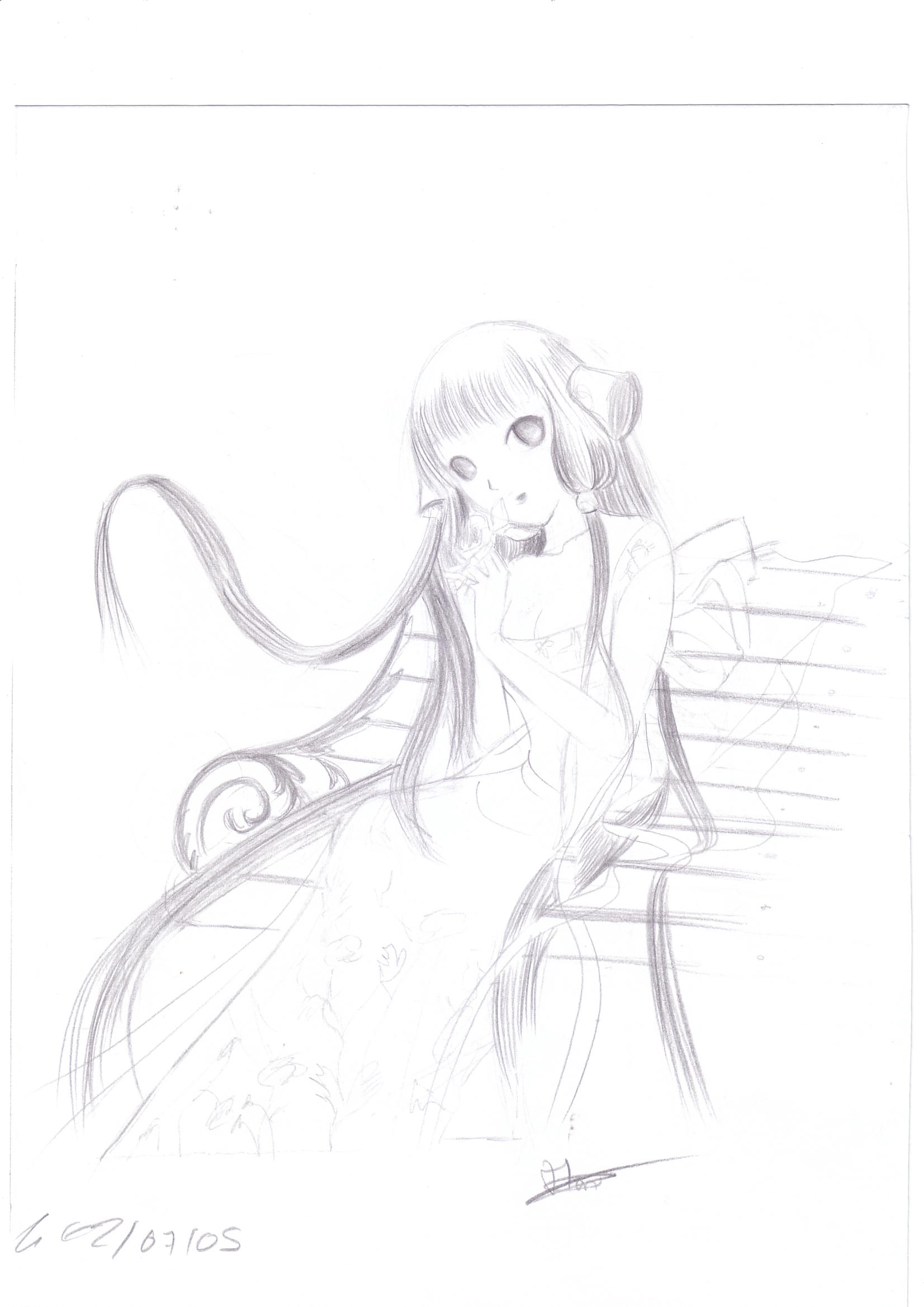 Fonds d'cran Art - Crayon Manga - Chobits Tchii