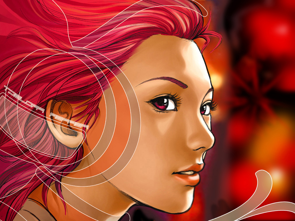 Wallpapers Digital Art Women - Femininity red girl