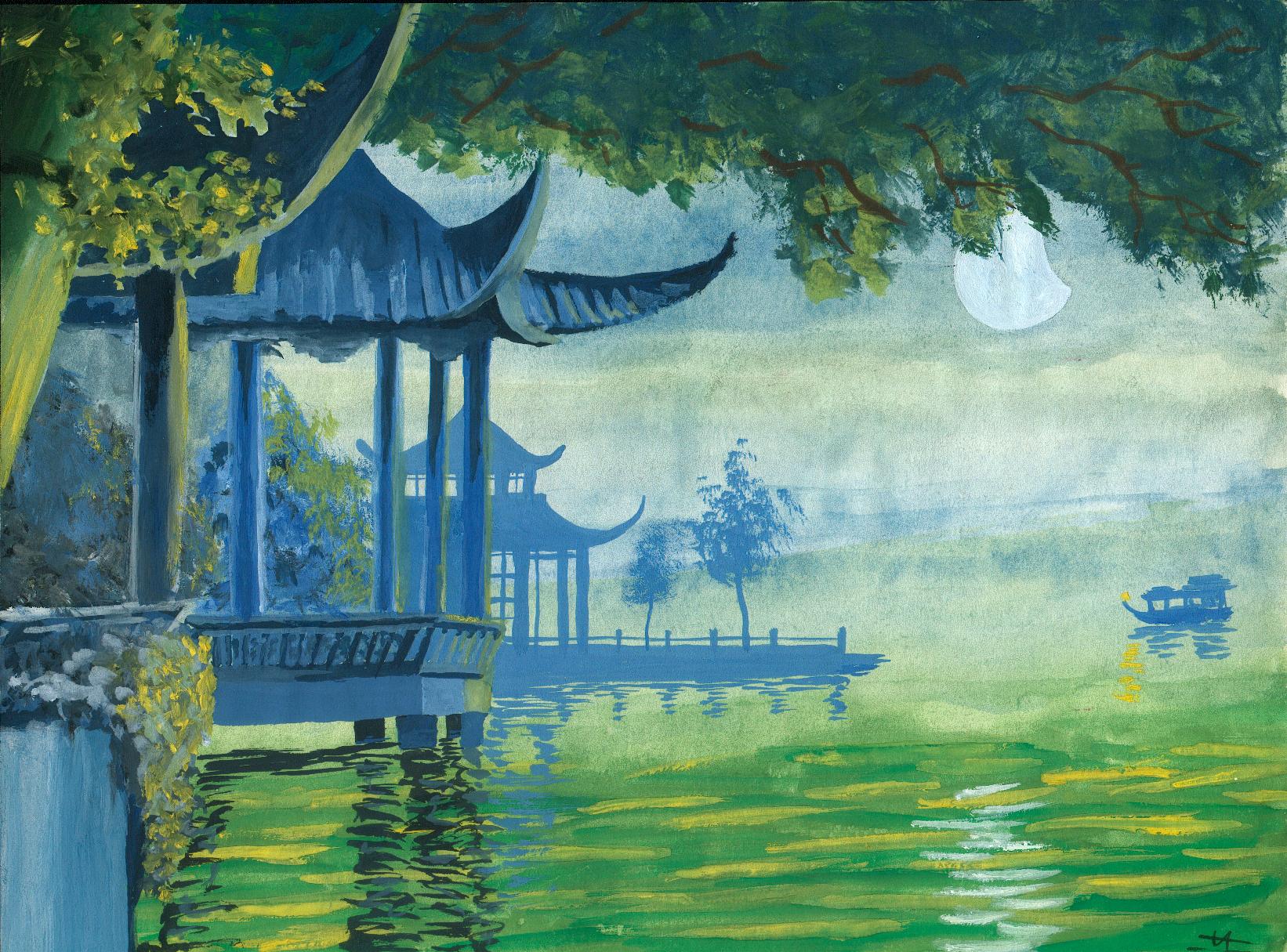 Fonds d'cran Art - Peinture Paysages Divers temple chinois