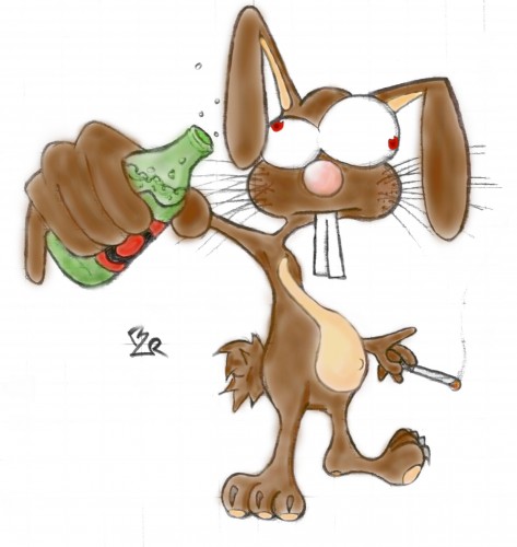 Wallpapers Art - Pencil Comics - Humorous Riboul Rabbit