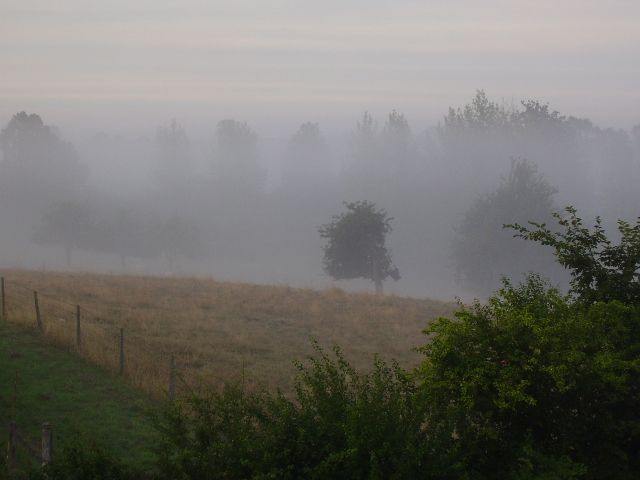 Fonds d'cran Voyages : Europe France > Normandie Paysage normand sous la brume (2)