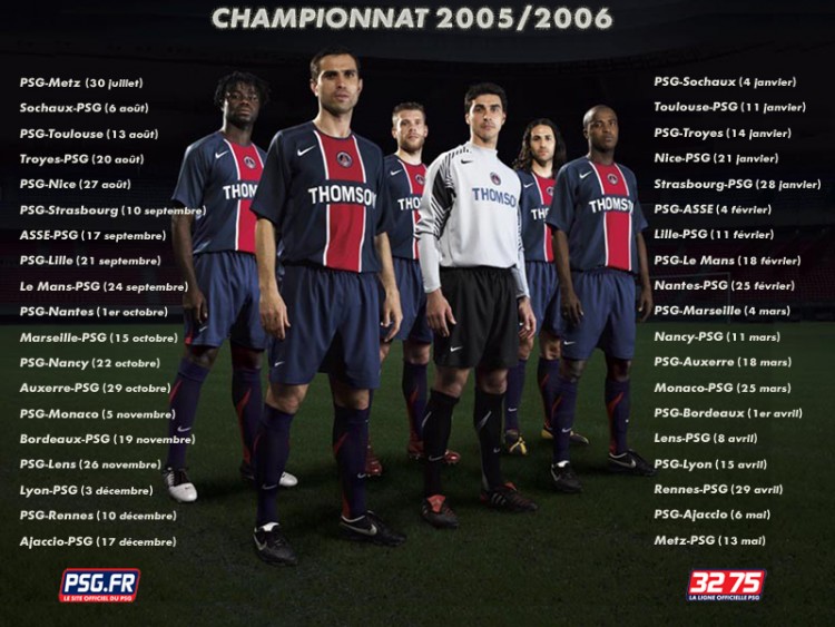 Fonds d'cran Sports - Loisirs Football calendrier du psg