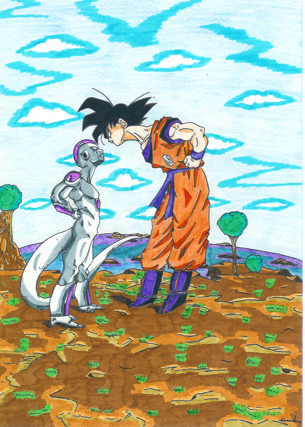 Wallpapers Art - Pencil Manga - Dragon Ball Z freezer et goku