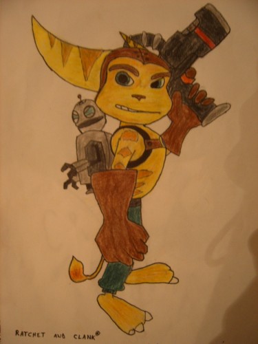 Fonds d'cran Art - Crayon Jeux Vido ratchet and clank