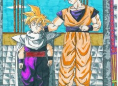 Fonds d'cran Art - Crayon gohan  et goku