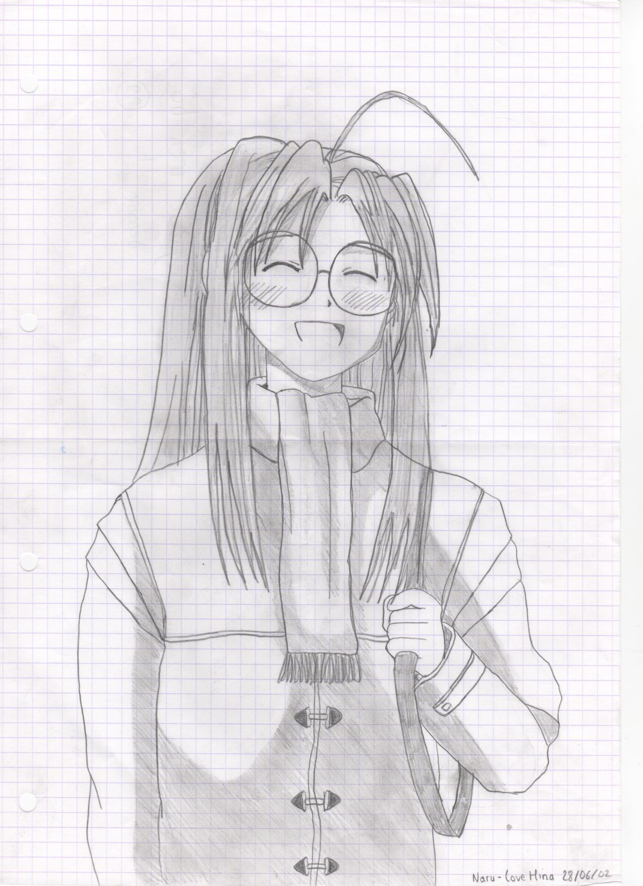 Wallpapers Art - Pencil Manga - Love Hina Naru, Love Hina