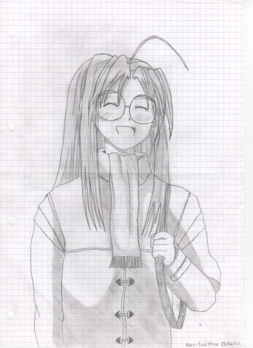 Wallpapers Art - Pencil Manga - Love Hina Naru, Love Hina