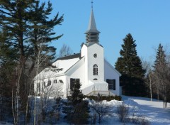 Fonds d'cran Constructions et architecture glise Lac Beauport,Qubec