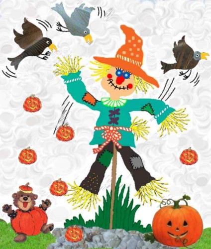 Wallpapers Art - Pencil Illustrations pouvantail halloween