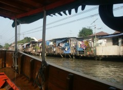 Fonds d'cran Voyages : Asie canal bankok maisons