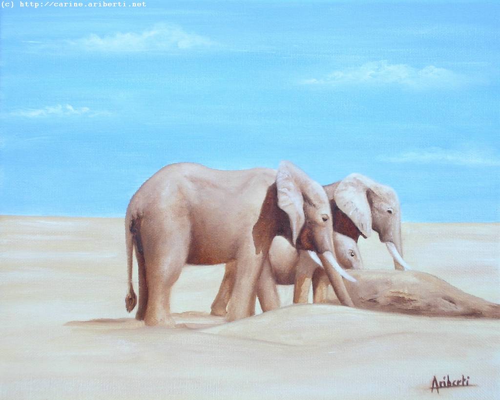 Wallpapers Art - Painting Animals Elephant