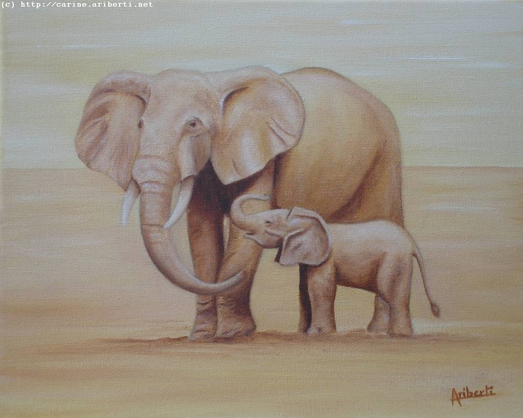 Fonds d'cran Art - Peinture Animaux Elephant (http://carine.ariberti.net )