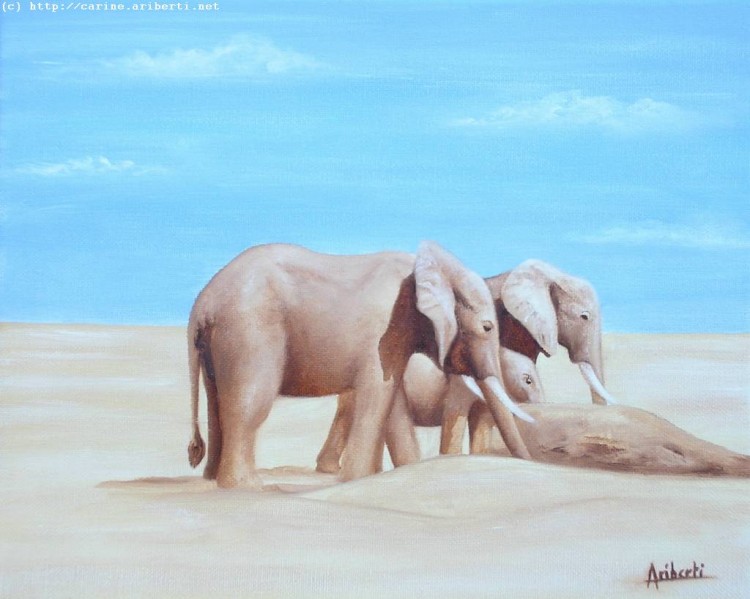 Wallpapers Art - Painting Animals Elephant