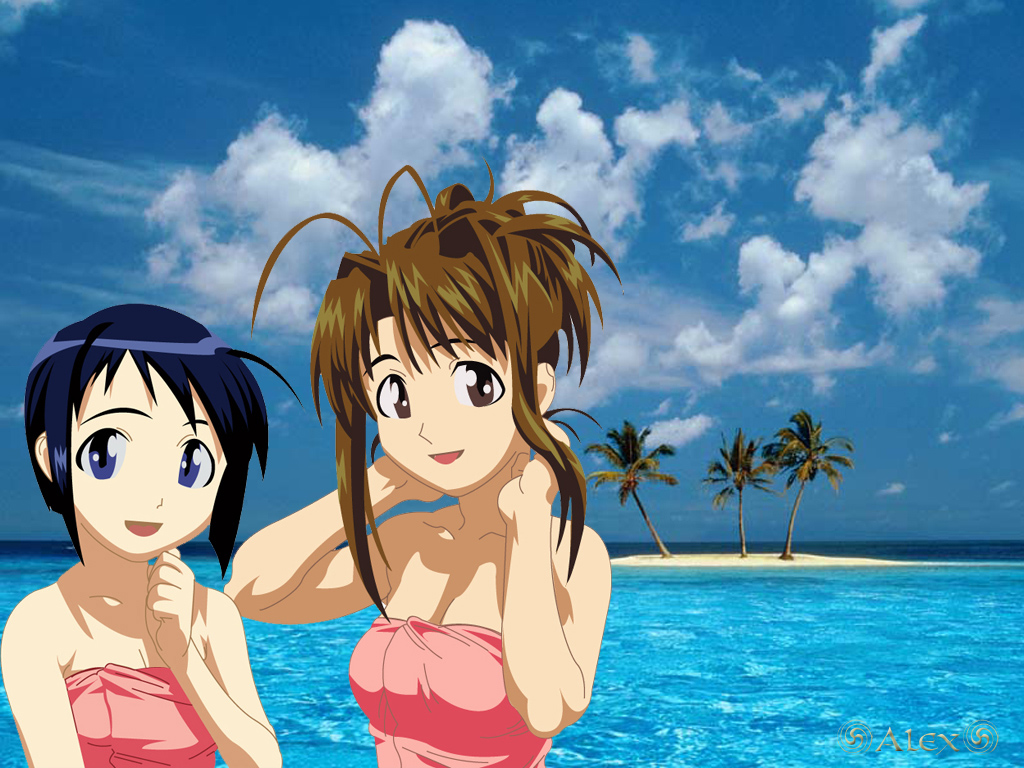 Wallpapers Manga Love Hina Vacances  la plage