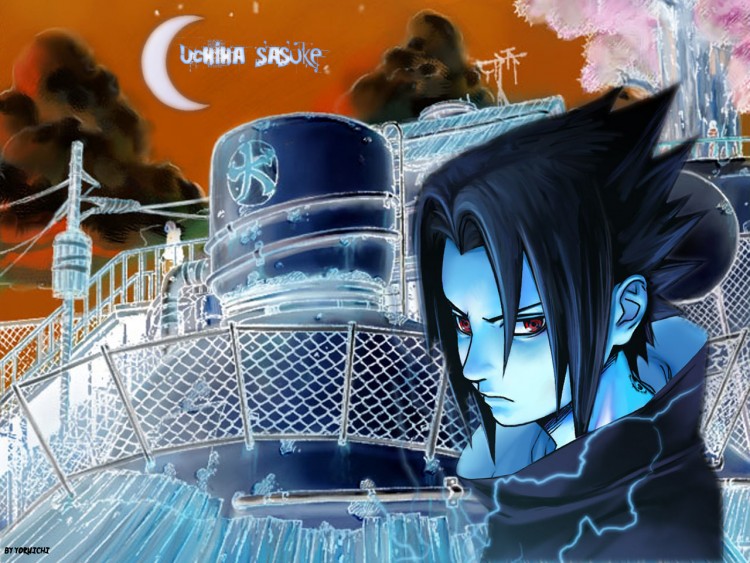 Fonds d'cran Manga Naruto Sasuke ~contre~ Konoha