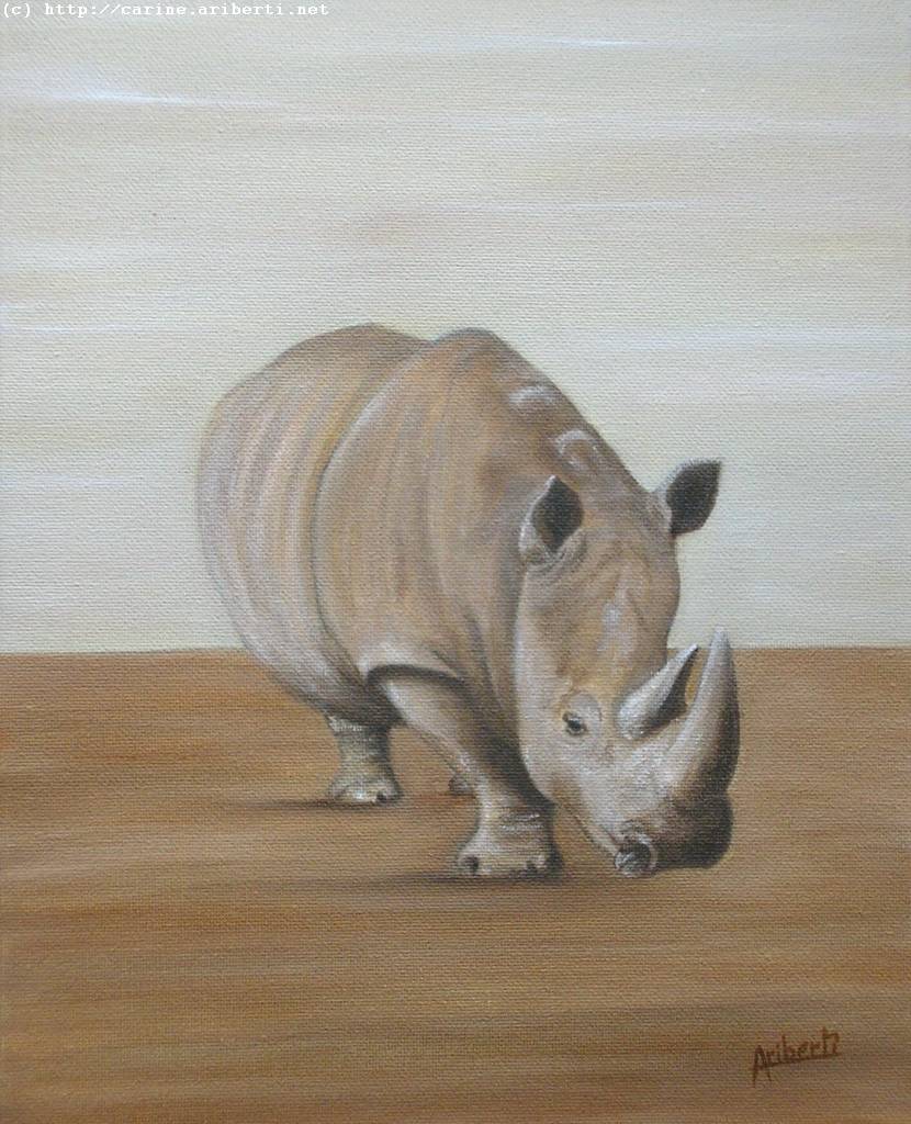 Wallpapers Art - Painting Animals Rhinocros