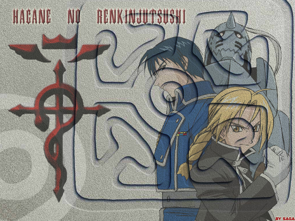 Fonds d'cran Manga Full Metal Alchemist Edward And Company