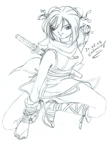 Fonds d'cran Art - Crayon Manga - Personnages ninja