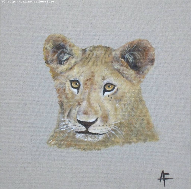 Wallpapers Art - Painting Animals Lionceau ( http://carine.ariberti.net )