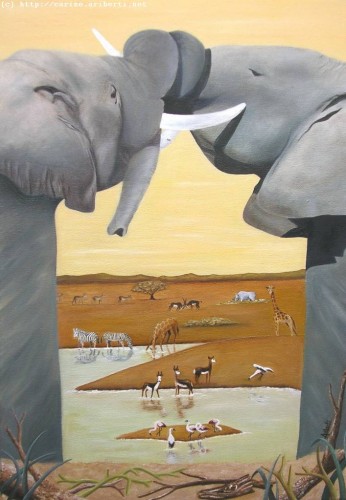 Wallpapers Art - Painting Animals Elephant (http://carine.ariberti.net )