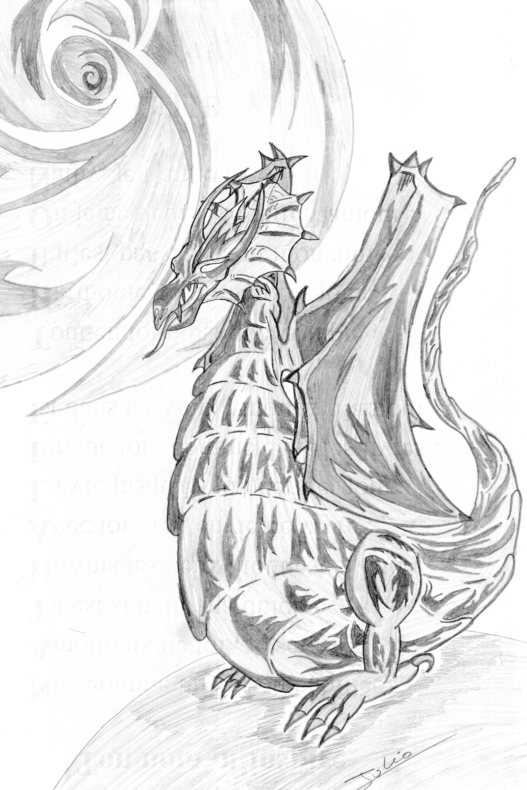 Wallpapers Art - Pencil Fantasy - Dragons encore un de moi .