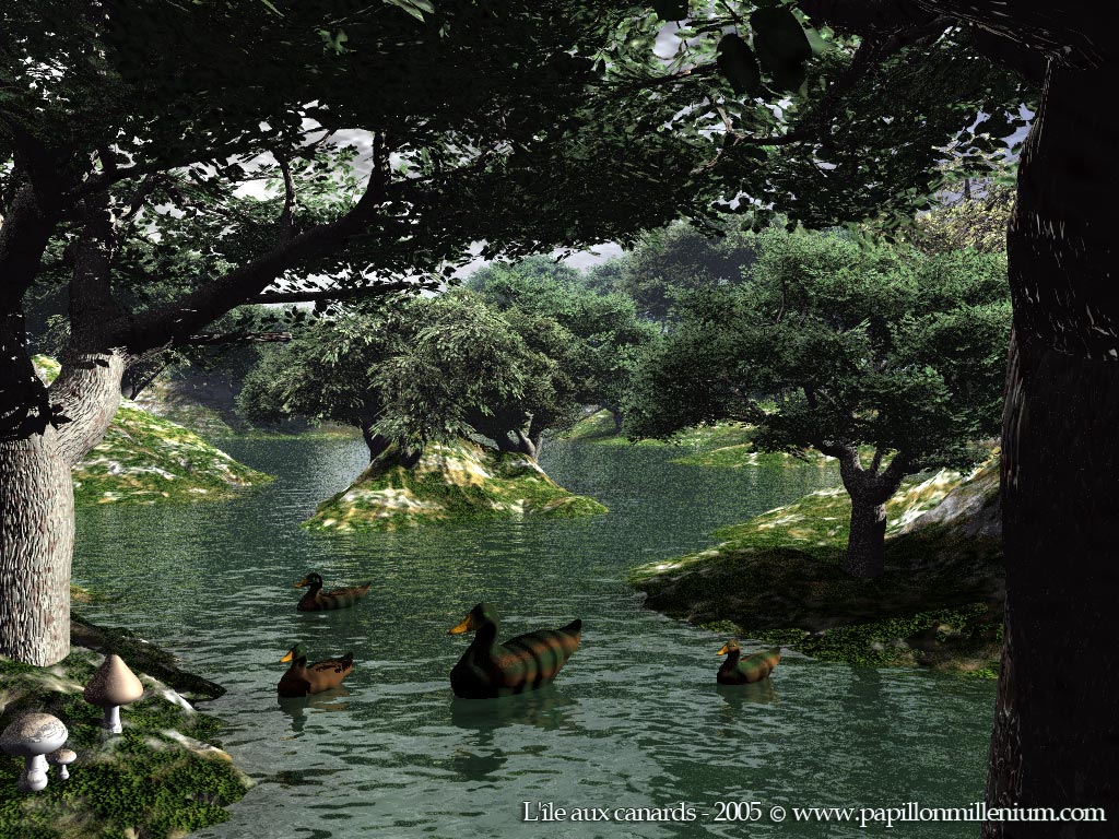 Wallpapers Digital Art 3D - Vue L'le aux canards