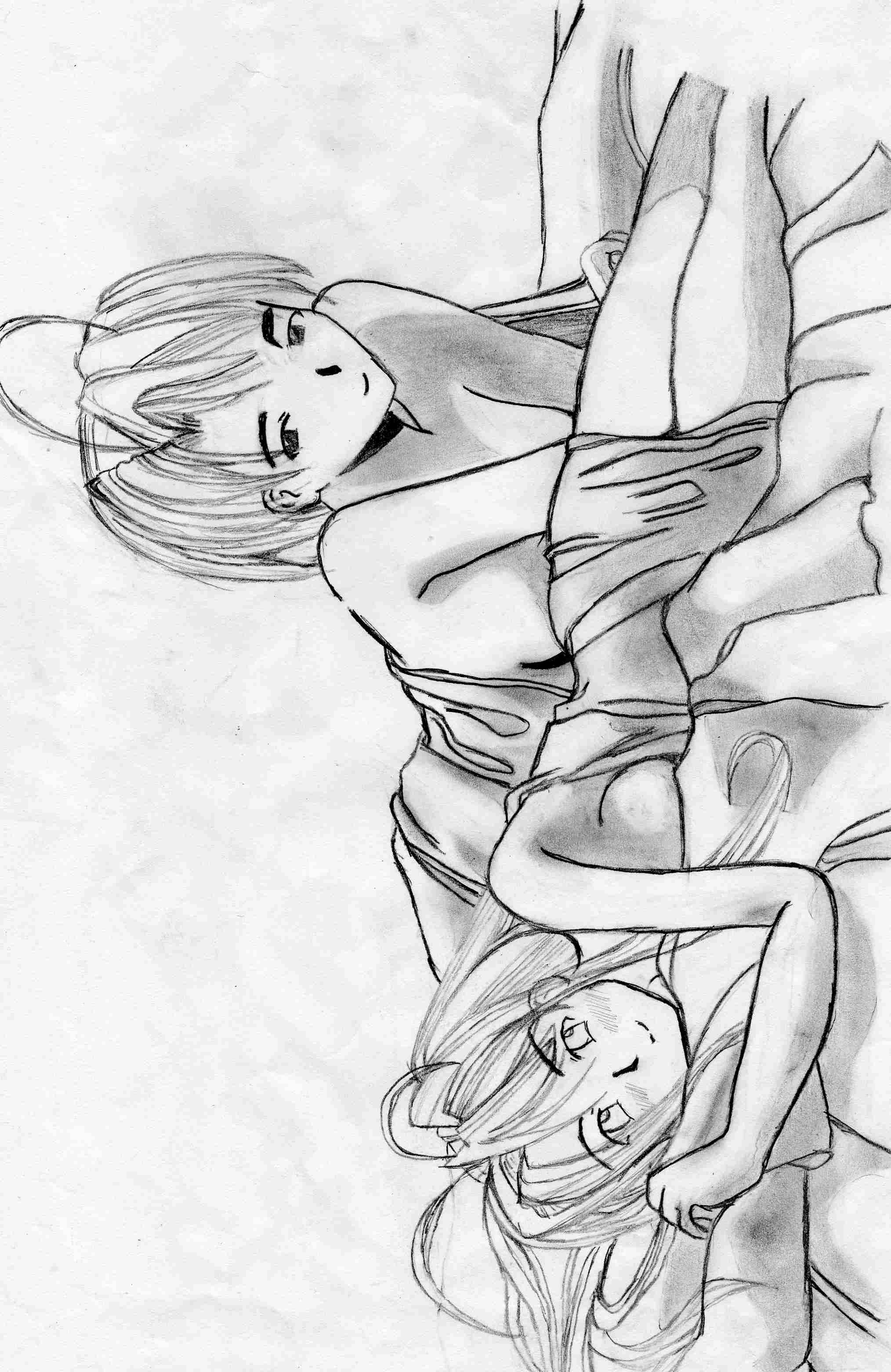 Fonds d'cran Art - Crayon Manga - Love Hina naru et kitsune