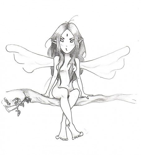 Wallpapers Art - Pencil Fantasy - Fairies Petite fe